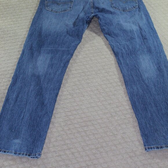 Levi's 505 Mens 36x34 Classic Original Straight Leg Blue Denim Jeans Medium Wash - Picture 5 of 6